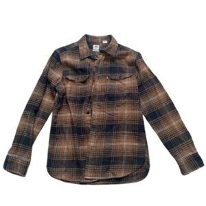 Men's Brown Levi's Plaid Flannel Size Medium Standard